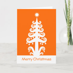 Cartes Pour Fêtes Annuelles Arbre de Noël - Orange