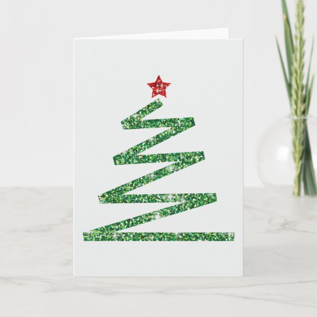 Cartes Pour Fêtes Annuelles Arbre de Noël Parties scintillant (Devant)
