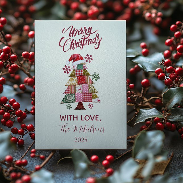Cartes Pour Fêtes Annuelles Arbre de Noël Patchwork Prépa (Créateur téléchargé)