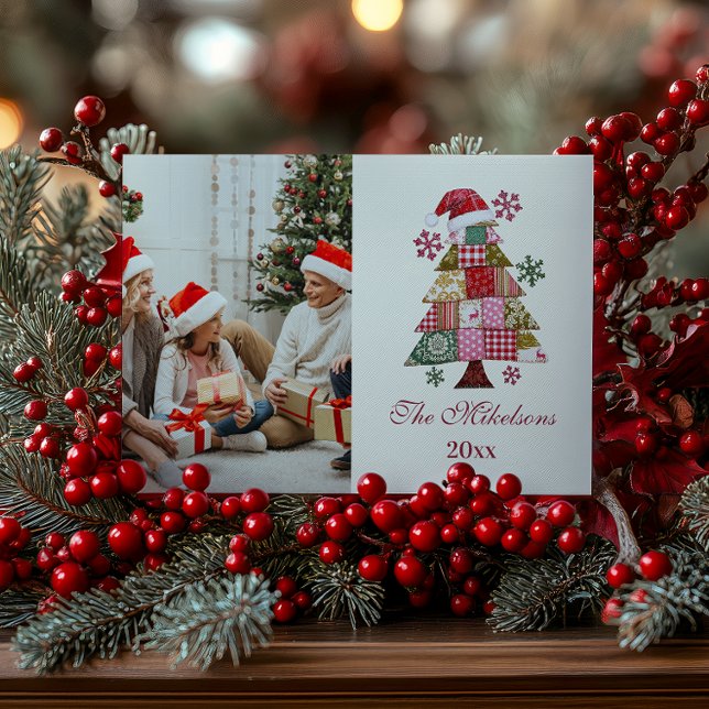 Cartes Pour Fêtes Annuelles Arbre de Noël Patchwork Prépa (Créateur téléchargé)