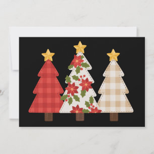 Cartes Pour Fêtes Annuelles Arbre de Noël Patchwork Vintage Mignon de Fêtes