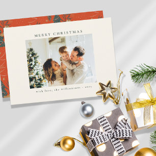 Cartes Pour Fêtes Annuelles Arbre de Noël personnalisé photo rouge vert Tigre
