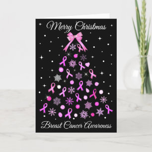 Cartes Pour Fêtes Annuelles Arbre de Noël Pink Ribbon