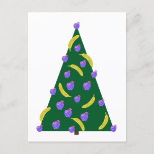 Cartes Pour Fêtes Annuelles Arbre de Noël Pop Art avec pommes et bananes