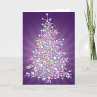 Cartes Pour Fêtes Annuelles Arbre de Noël pourpre
