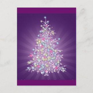 Cartes Pour Fêtes Annuelles Arbre de Noël pourpre