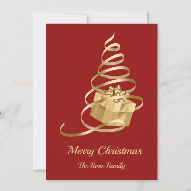 Cartes Pour Fêtes Annuelles Arbre de Noël présent (Devant)