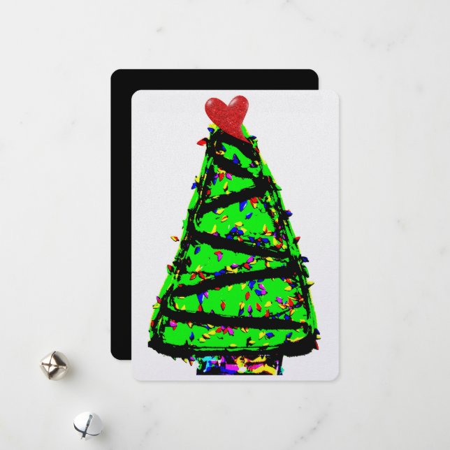 Cartes Pour Fêtes Annuelles Arbre de Noël punk (Devant/Arrière en situation)