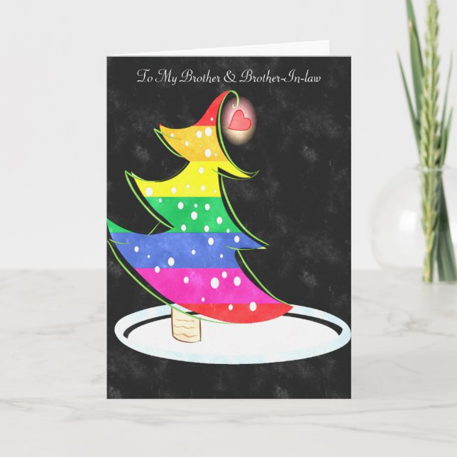 Cartes Pour Fêtes Annuelles Arbre de Noël Rainbow (Devant)
