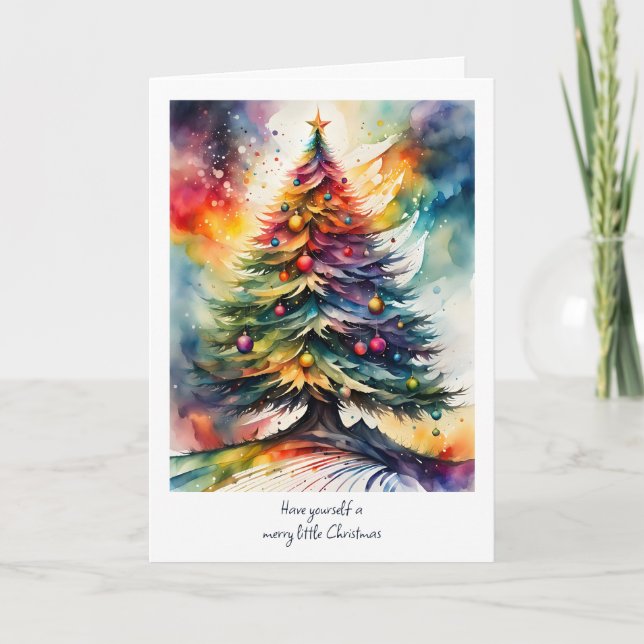 Cartes Pour Fêtes Annuelles Arbre de Noël Rainbow (Devant)