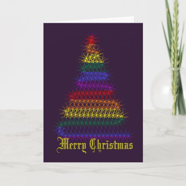 Cartes Pour Fêtes Annuelles Arbre de Noël Rainbow (Devant)