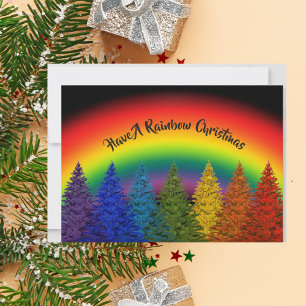 Cartes Pour Fêtes Annuelles Arbre de Noël Rainbow personnalisé