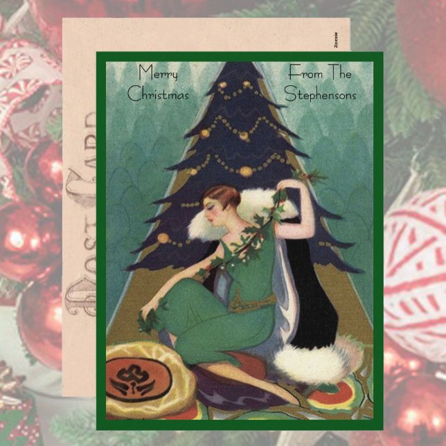 Cartes Pour Fêtes Annuelles Arbre de Noël Rétro Mode Art Déco (Créateur téléchargé)