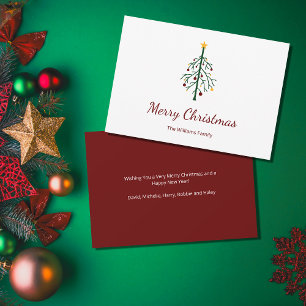Cartes Pour Fêtes Annuelles Arbre de Noël rétro Rouge festif