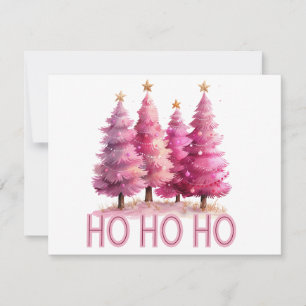 Cartes Pour Fêtes Annuelles Arbre de Noël rose HOHOHOHO