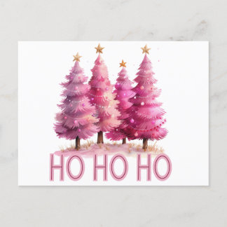 Cartes Pour Fêtes Annuelles Arbre de Noël rose HOHOHOHO