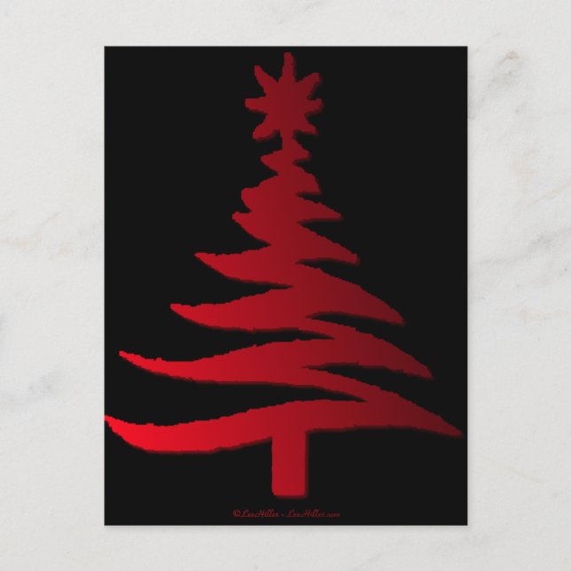 Cartes Pour Fêtes Annuelles Arbre de Noël Rouge (Devant)