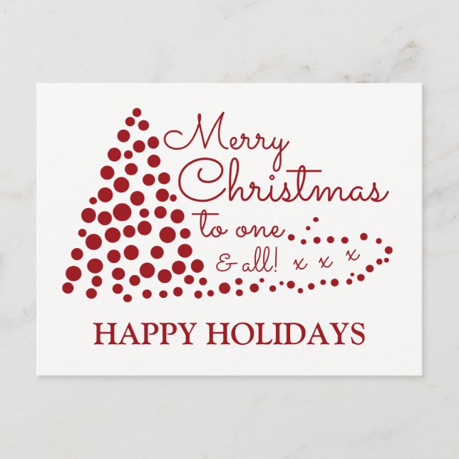 Cartes Pour Fêtes Annuelles Arbre de Noël rouge, Bonne Voiture de vacances (Devant)