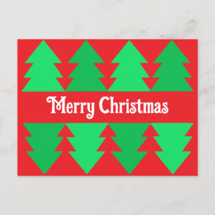 Cartes Pour Fêtes Annuelles Arbre de Noël Rouge Minimaliste Joyeux Noël Design