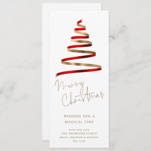 Cartes Pour Fêtes Annuelles Arbre de Noël Rouge or Joyeux Noël