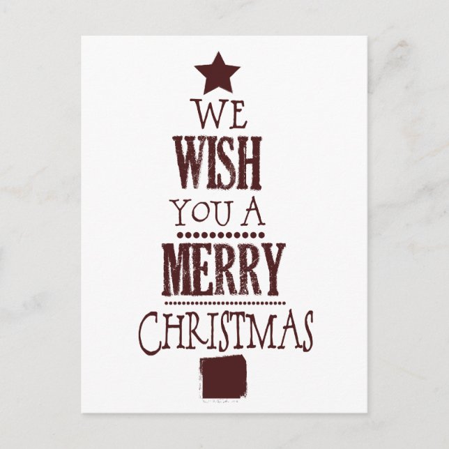 Cartes Pour Fêtes Annuelles Arbre de Noël rouge souhait (Devant)