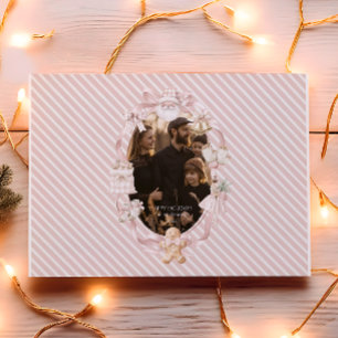 Cartes Pour Fêtes Annuelles Arbre de Noël Ruban Blush Photo