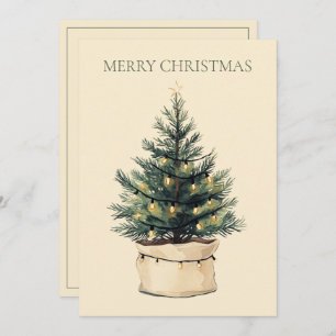 Cartes Pour Fêtes Annuelles Arbre de Noël rustique minimal