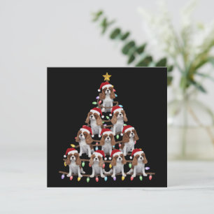 Cartes Pour Fêtes Annuelles Arbre de Noël Santa Cavalier King Charles Spaniel