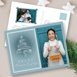 Cartes Pour Fêtes Annuelles Arbre de Noël scintillant de joie et de paix Entre
