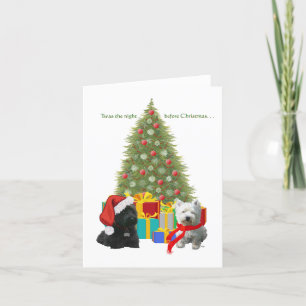 Cartes Pour Fêtes Annuelles Arbre de Noël Scottie et Westie