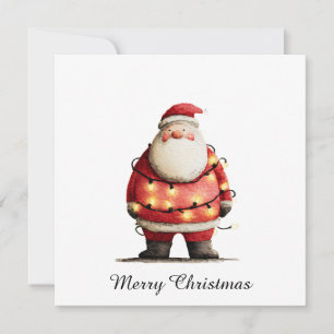 Cartes Pour Fêtes Annuelles Arbre de Noël simple vintage rétro Père Noël