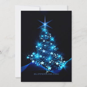 Cartes Pour Fêtes Annuelles arbre de Noël stylisé SlipperyJoe bleu brillant s