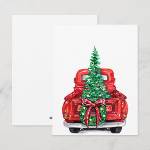Cartes Pour Fêtes Annuelles arbre de noël sur camion