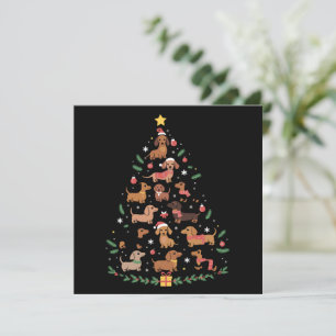 Cartes Pour Fêtes Annuelles Arbre de Noël Teckel Amateur de Chiens Propriétair