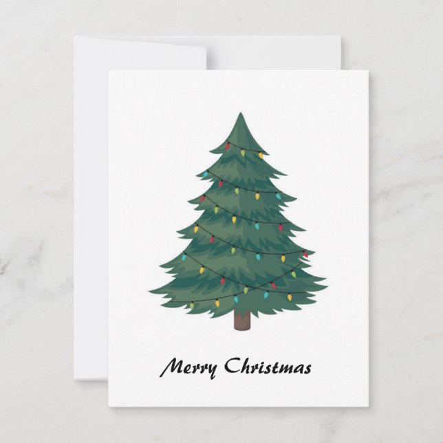 Cartes Pour Fêtes Annuelles Arbre de Noël Tendance Moderne Élégant Non Photo (Devant)