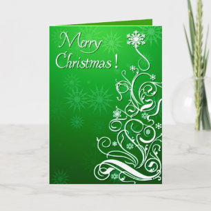 Cartes Pour Fêtes Annuelles Arbre de Noël tourbillonnant Curly