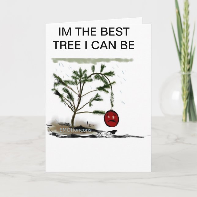 Cartes Pour Fêtes Annuelles Arbre de Noël triste (Devant)
