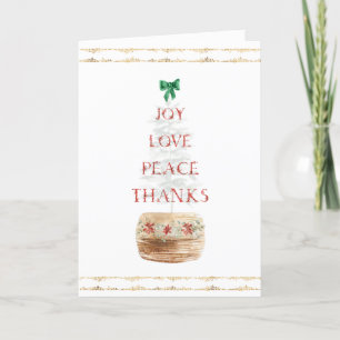 Cartes Pour Fêtes Annuelles Arbre de Noël typographie Or Rouge Plié