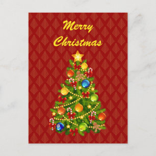 Cartes Pour Fêtes Annuelles Arbre de Noël vert
