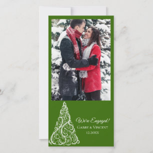 Cartes Pour Fêtes Annuelles Arbre de Noël vert Engagement d'hiver