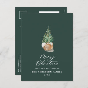Cartes Pour Fêtes Annuelles Arbre de Noël vert minimaliste