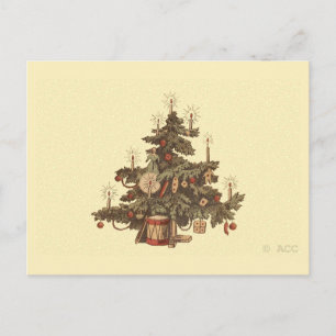 Cartes Pour Fêtes Annuelles Arbre de Noël Vintage