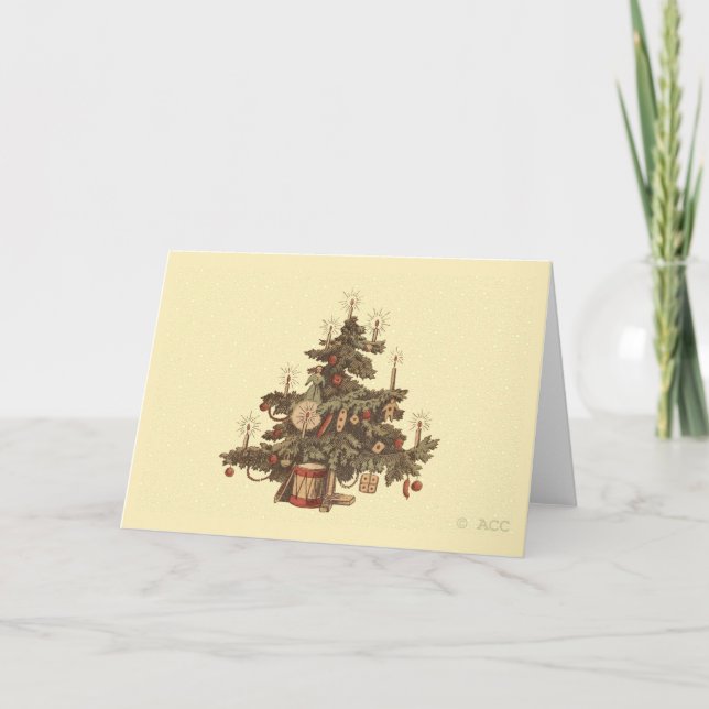 Cartes Pour Fêtes Annuelles Arbre de Noël Vintage (Devant)