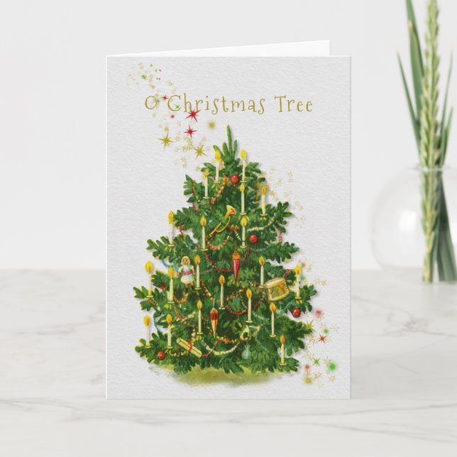 Cartes Pour Fêtes Annuelles Arbre de Noël vintage (Devant)