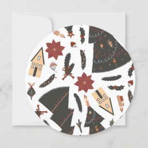 Cartes Pour Fêtes Annuelles Arbre de Noël Vintage Poinsettia