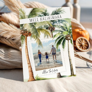 Cartes Pour Fêtes Annuelles Arbre de palmier tropical Mele kalikimaka Noël