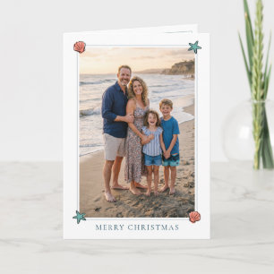 Cartes Pour Fêtes Annuelles Arbre de plage côtière Noël de plage