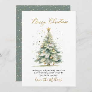Cartes Pour Fêtes Annuelles Arbre de script élégant non photo Noël