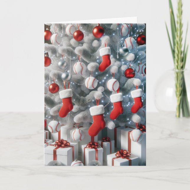 Cartes Pour Fêtes Annuelles Arbre De Sport De Noël Avec Balles (Devant)