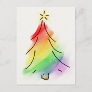 Cartes Pour Fêtes Annuelles Arbre de vacances Rainbow